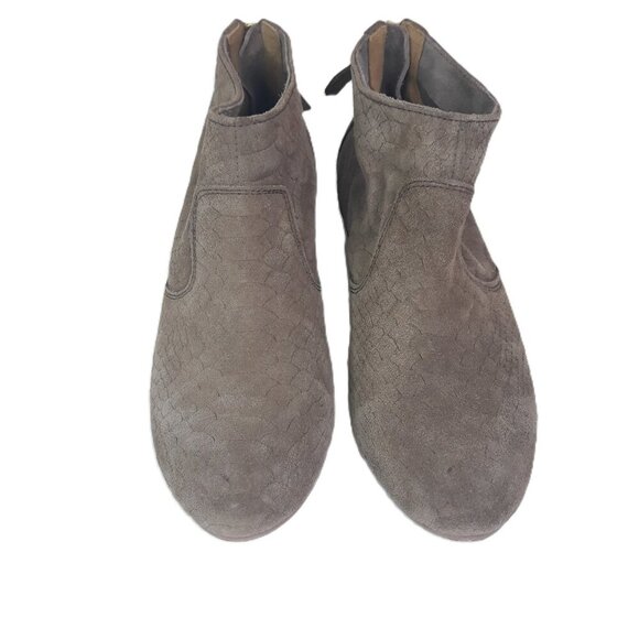 Seychelles Textured Suede Leather Taupe Booties 7.5 - Picture 3 of 3